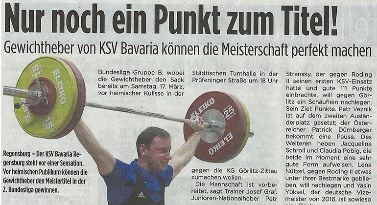Sponsoring Gewichtheben 2018, KSV-Bavaria, Mble Lohngurtservice